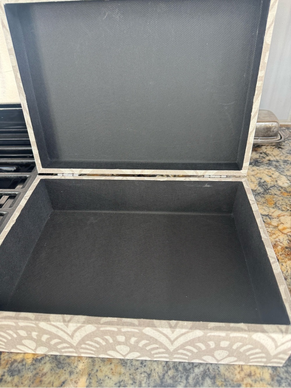 Patterned Decorative Storage Box - Black Interior